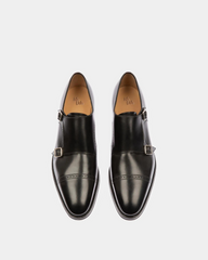 Scardino Men's Leather Monk Strap Shoe In Black