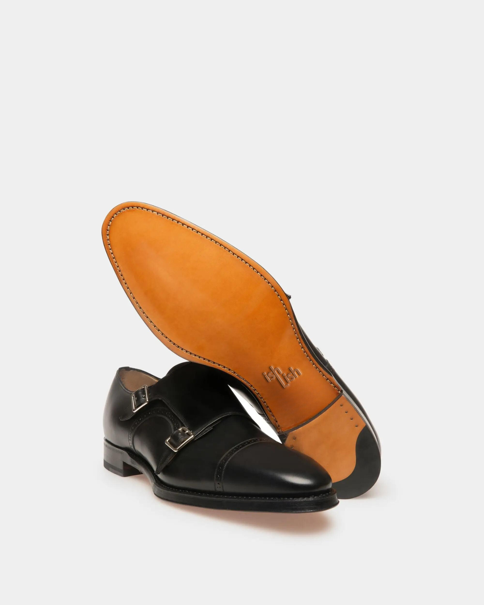 Scardino Men's Leather Monk Strap Shoe In Black
