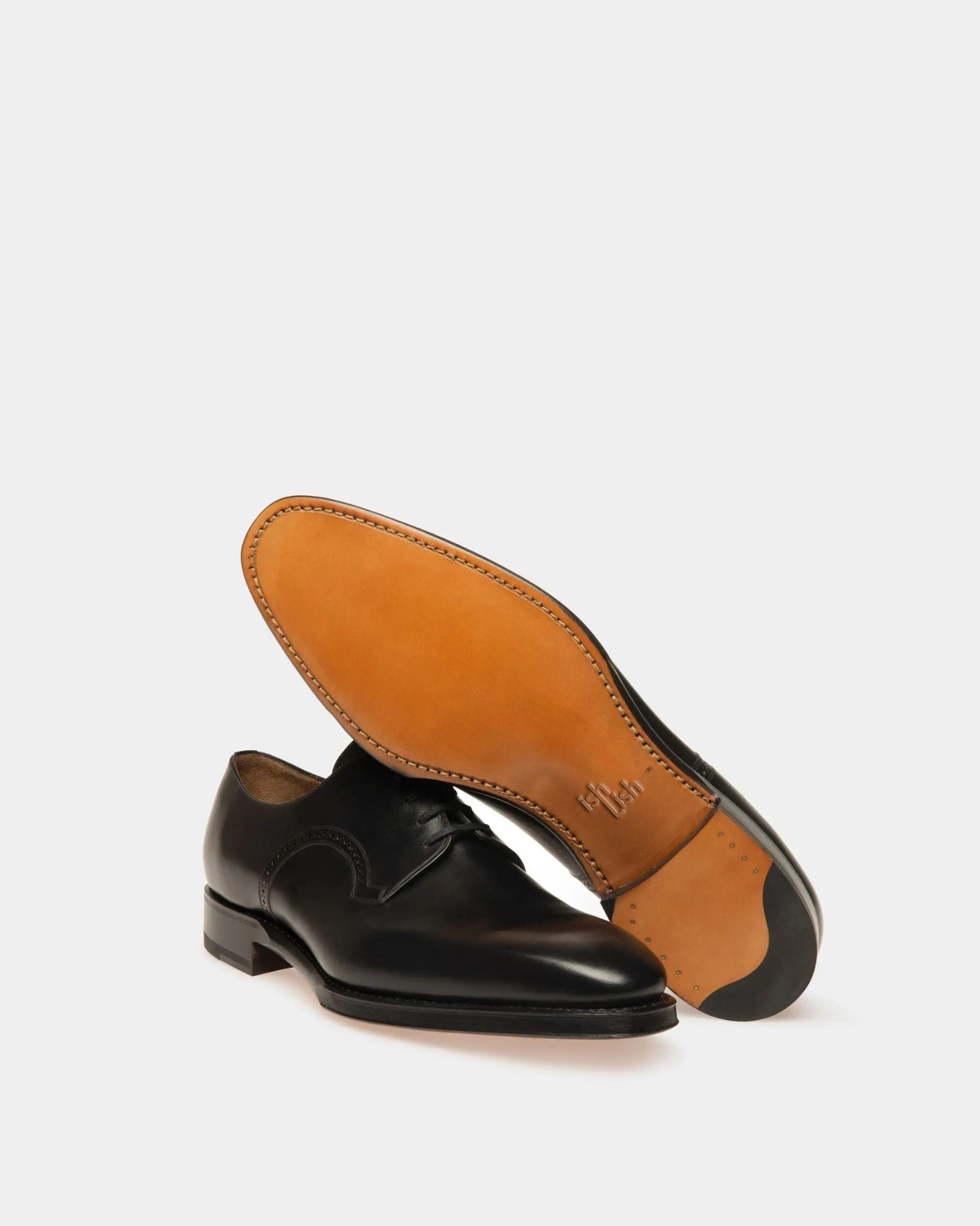 Scamardo Men's Leather Derby Lace-Up Shoe In Black