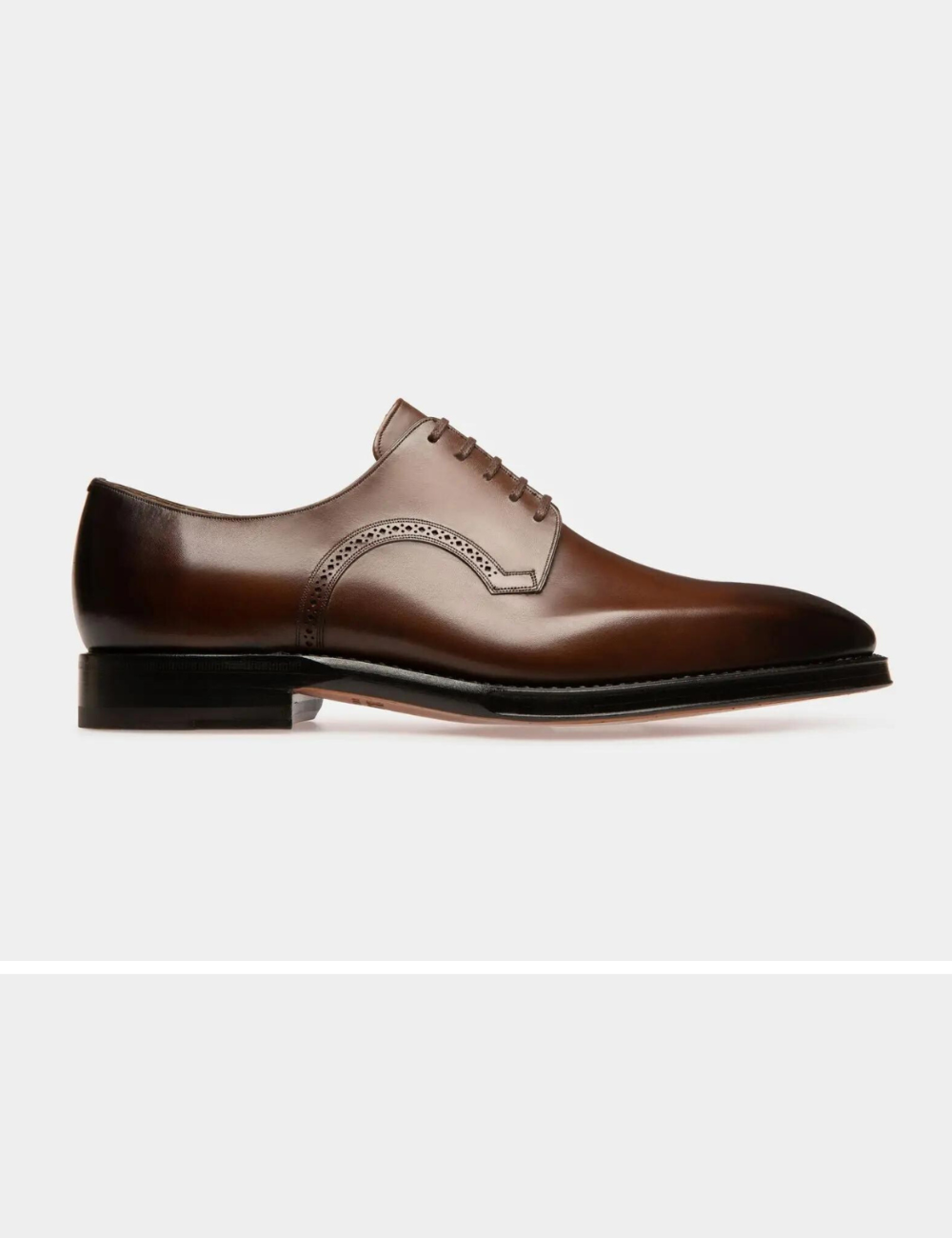 Scamardo Men's Leather Derby Lace-Up Shoe In Mid Brown