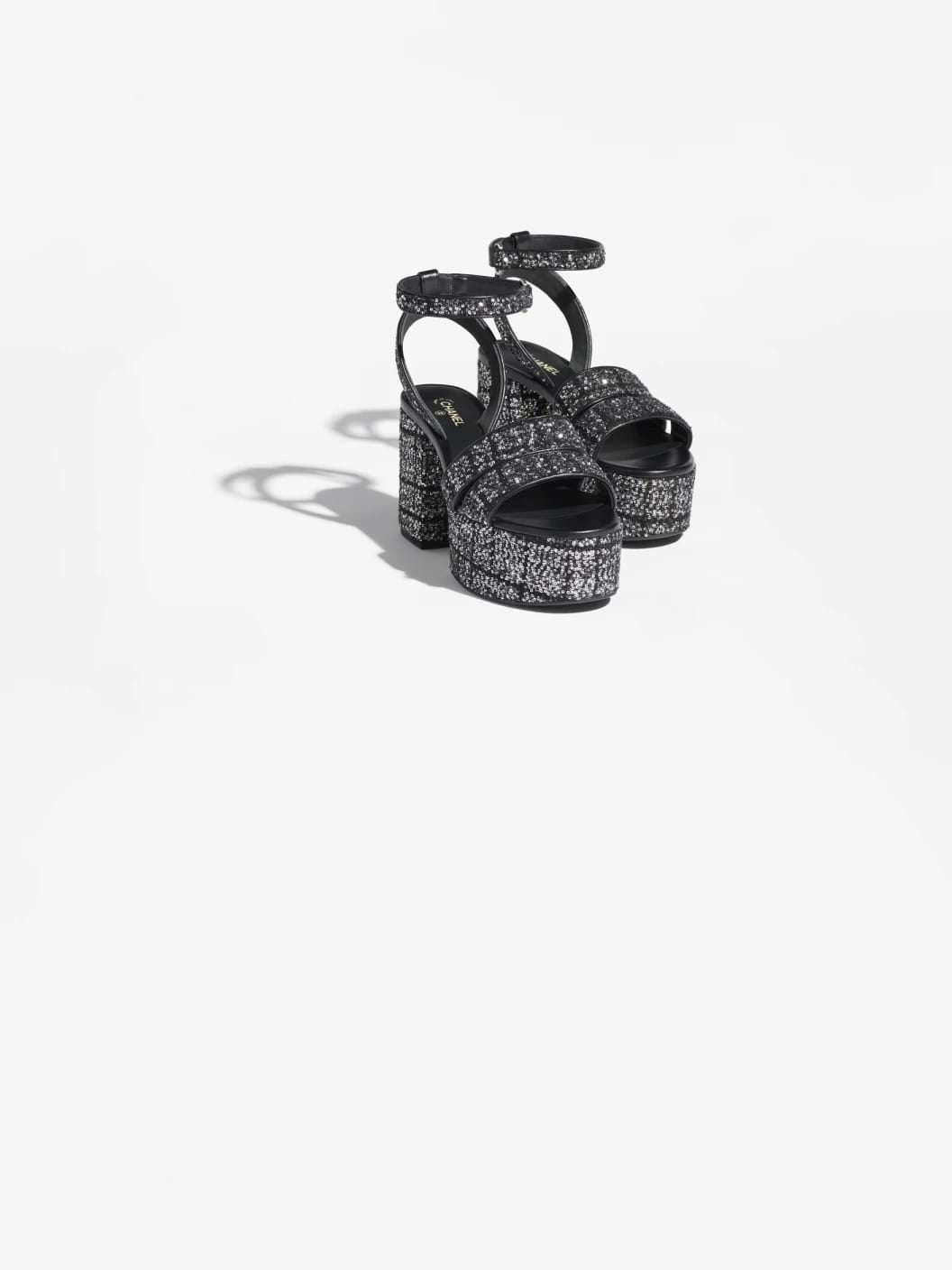 Glittered Tweed Sandals