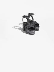 Glittered Tweed Sandals