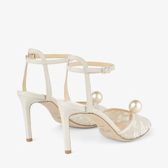 Floral Lace Sandals with Pearl Detail