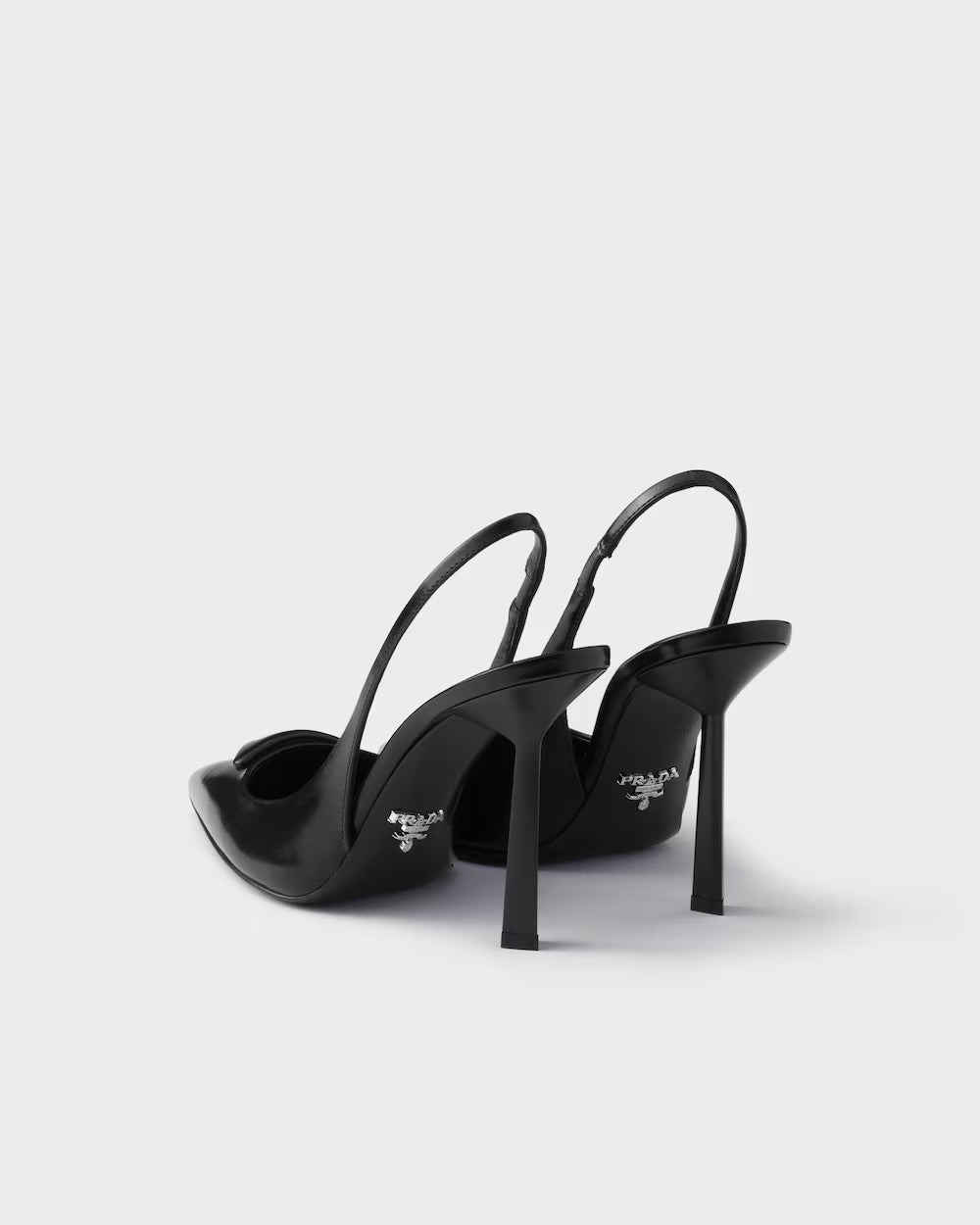 Brushed leather slingback pumps