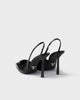 Brushed leather slingback pumps